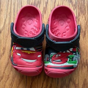 CROCS Kids Red and Black Cars Clogs